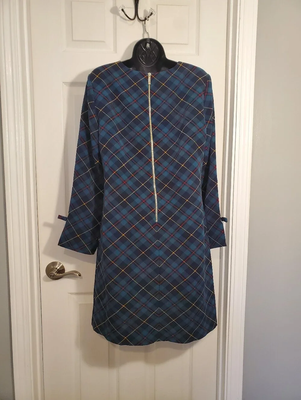 Tommy Hilfiger Green, Navy & Red Plaid Shift Dress 6